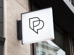 property point logo design mockup on signage