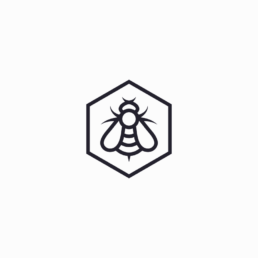 hexagon brew co logo presented in black on white