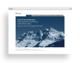 screenshot of cairn financial advisers website - a financial design project by nstudio