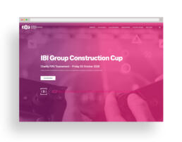 screen shot of the construction cup website homepage - a charity football graphics project by nstudio