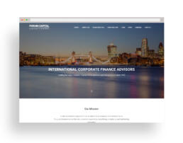 screenshot of forum capital website - a corporate finance design project by nstudio