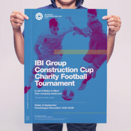 poster design for the construction cup tournament - a charity football graphics project by nstudio