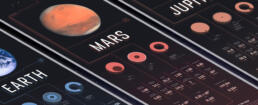 perspective view of a section of the solar system series infographics