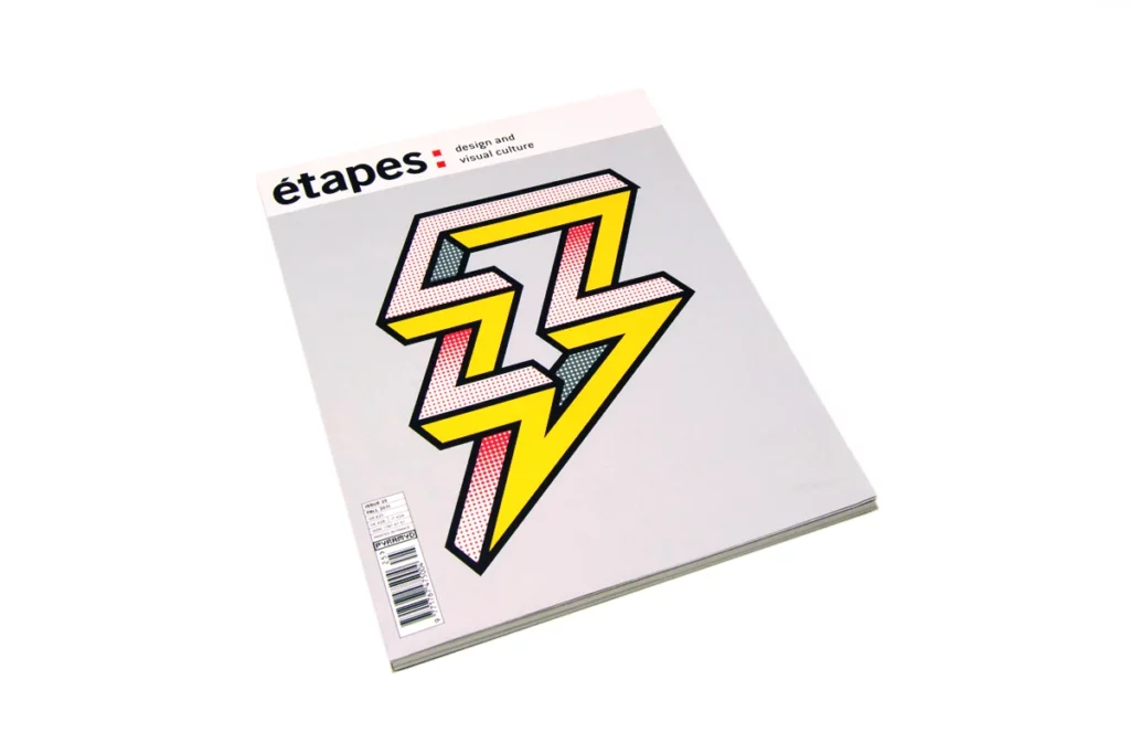 A copy of the French design magazine étapes. Isolated on a white background