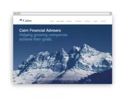 a mockup of the cairn financial advisers website