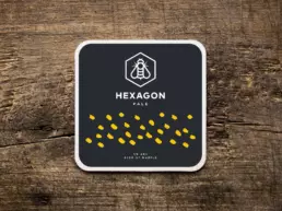 beer mat design for hexagon pale beer