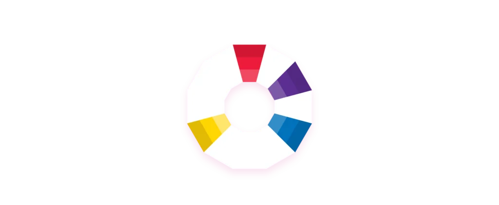 colour wheel graphic showing mutual complementary colours