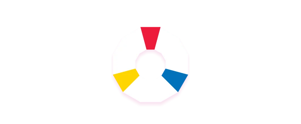 colour wheel graphic showing the primary colours