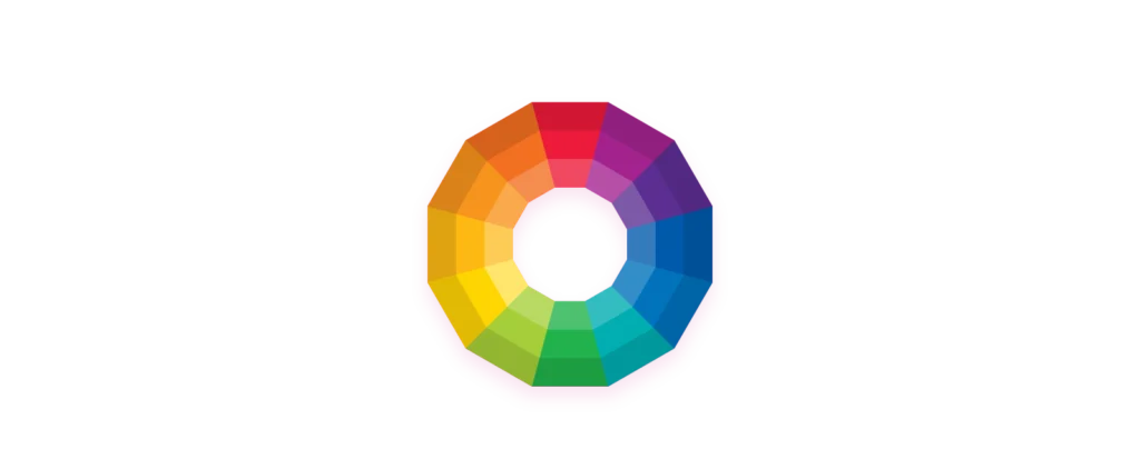 colour wheel graphic expanded to show tints and shades