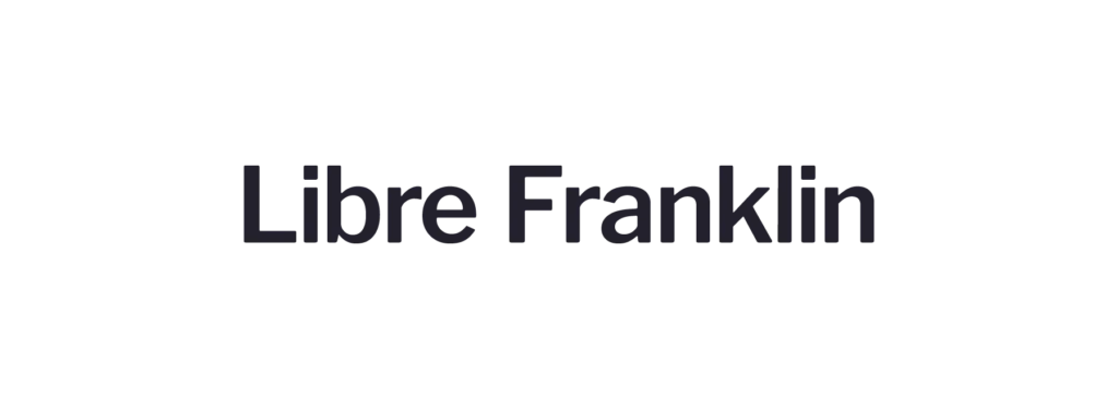Libre Franklin set on a light orange background