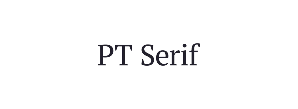 PT Serif set on a light orange background