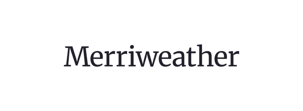 Merriweather set on a light orange background