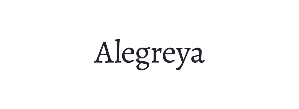 Alegreya set on a light orange background