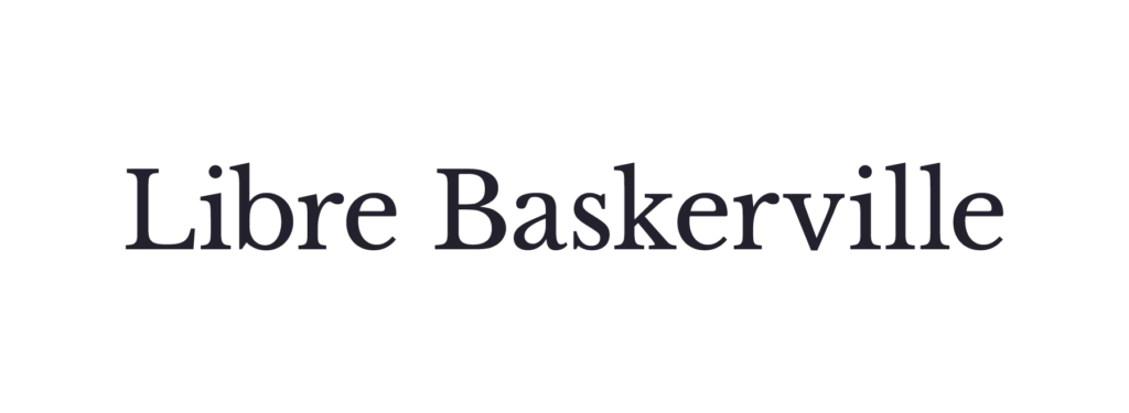 Libre Baskerville set on a light orange background