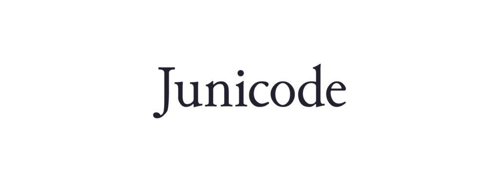 Junicode set on a light orange background