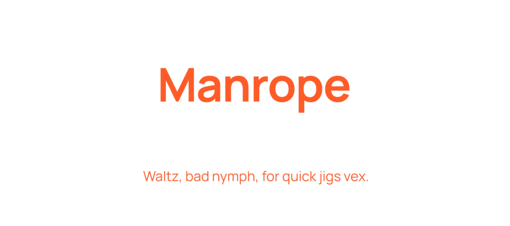 Manrope set on a light orange background