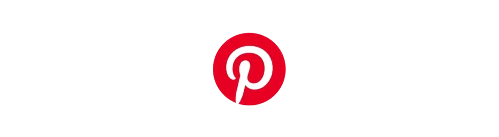 the pinterest logo presented in red