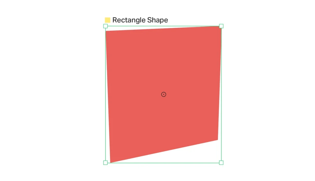 red rectangle with a 3d matrix applied in cavalry