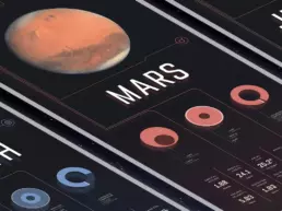 close up detail of the solar system series infographics
