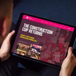 construction cup website mockup on ipad