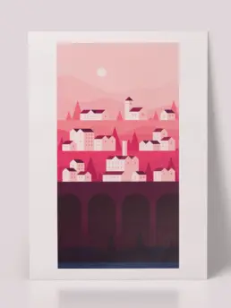 geometic illustration of peak district town