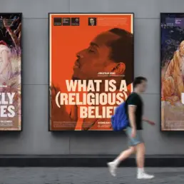 poster mockup in street scene