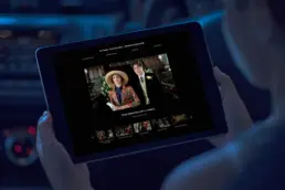 mockup of a coulter feature film on an ipad