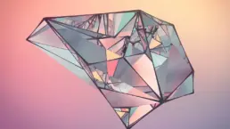 a gemstone with a pastel coloured background