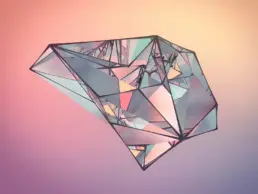 a gemstone with a pastel coloured background