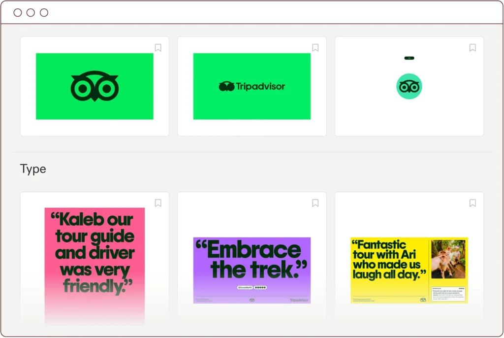 screenshot of brand archive website